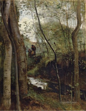 Jean Baptiste Camille Corot Painting - Arroyo en el bosque también conocido como Un ruisseau sous bois plein air Romanticismo Jean Baptiste Camille Corot